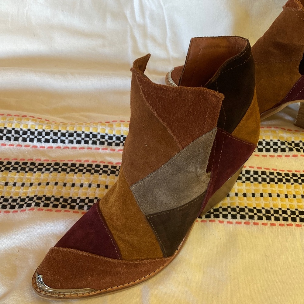 Patchwork Ankle Boots - Multicolor - image 8